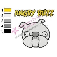 Funny Angry Buzz Embroidery Design 02
